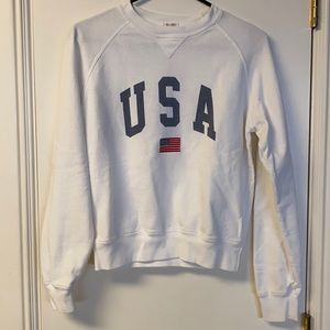 White USA Brandy Melville Sweatshirt